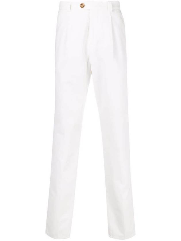 Slim Fit Straight Pants White - BRUNELLO CUCINELLI - BALAAN 2