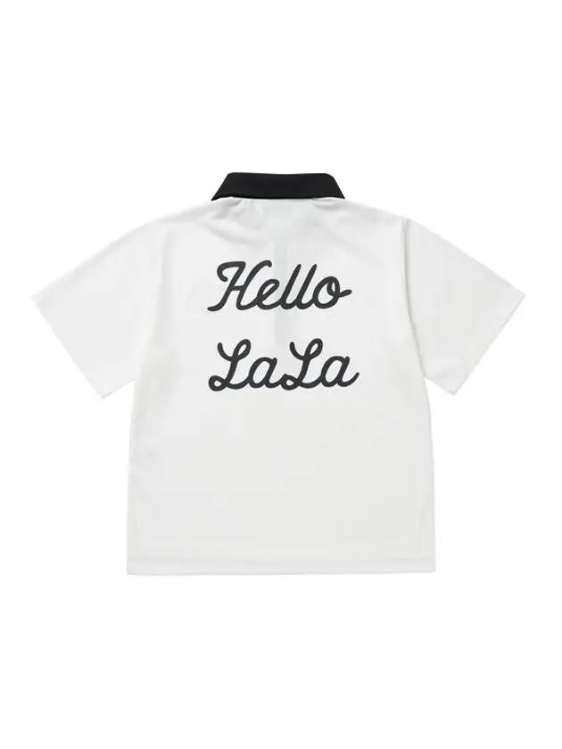 Hello LaLa Zip-Up Polo Shirt Black White - LALA SMILE - BALAAN 5