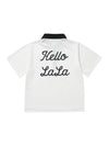 Hello LaLa Zip-Up Polo Shirt Black White - LALA SMILE - BALAAN 3