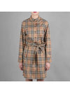 Vintage Check Stretch Cotton Tie-Waist Shirt Dress Beige - BURBERRY - BALAAN 2