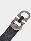 Reversible Gancini Belt Black Hickory - SALVATORE FERRAGAMO - BALAAN 4