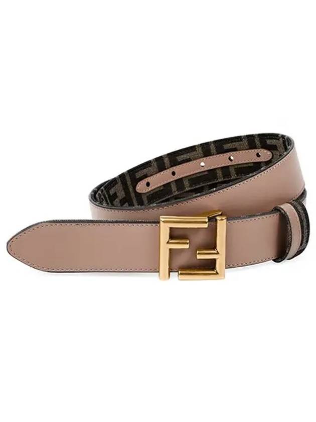 FF Fabric Reversible Leather Belt Beige - FENDI - BALAAN 2