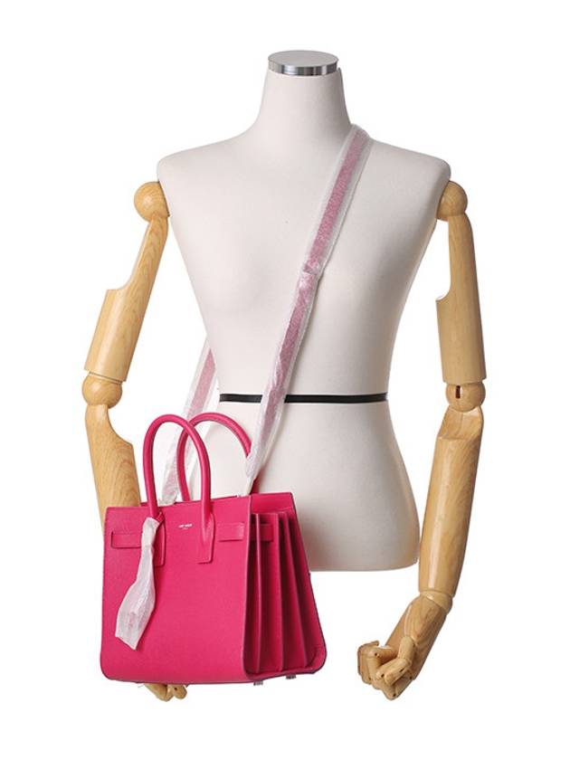 Nano Sac De Jour Leather Tote Bag Hot Pink - SAINT LAURENT - BALAAN 3