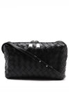 Intrecciato Leather Mini Cross Bag Black - BOTTEGA VENETA - BALAAN 2