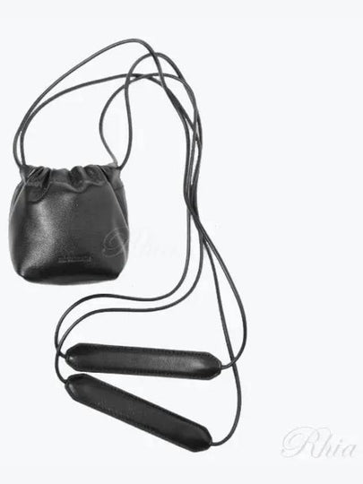 Dumpling Drawstring Calf Leather Mini Bag Black - JIL SANDER - BALAAN 2