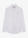 Men's Embroidered ORB Logo Long Sleeve Shirt White - VIVIENNE WESTWOOD - BALAAN 2