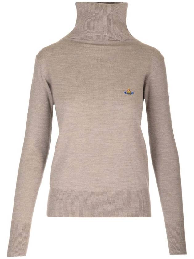 Bea ORB Embroidered Logo Turtleneck Grey - VIVIENNE WESTWOOD - BALAAN 2