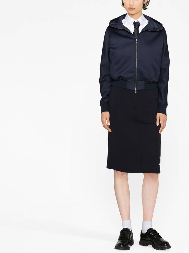 Milano Stitch Wool H Line Skirt Navy - THOM BROWNE - BALAAN 4