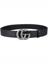 GG Marmont Double Buckle Belt Black Silver - GUCCI - BALAAN 10