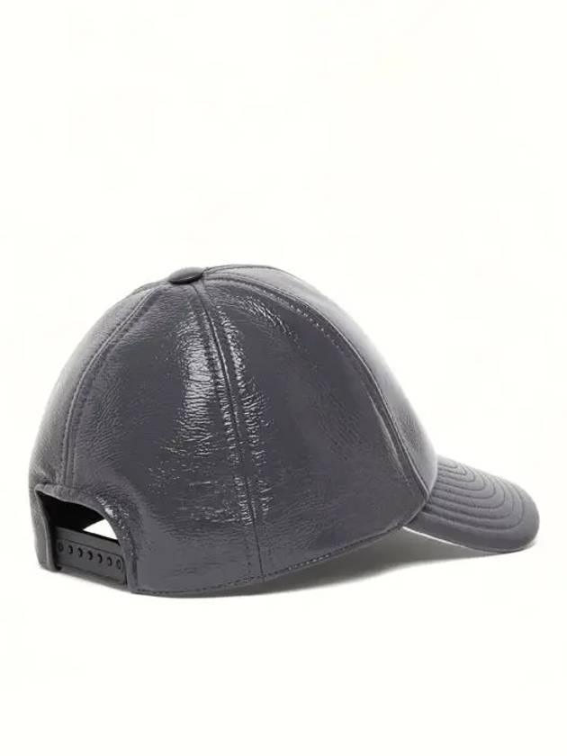 Embroidered Logo Glossy Finish Ball Cap Steel Grey - COURREGES - BALAAN 4