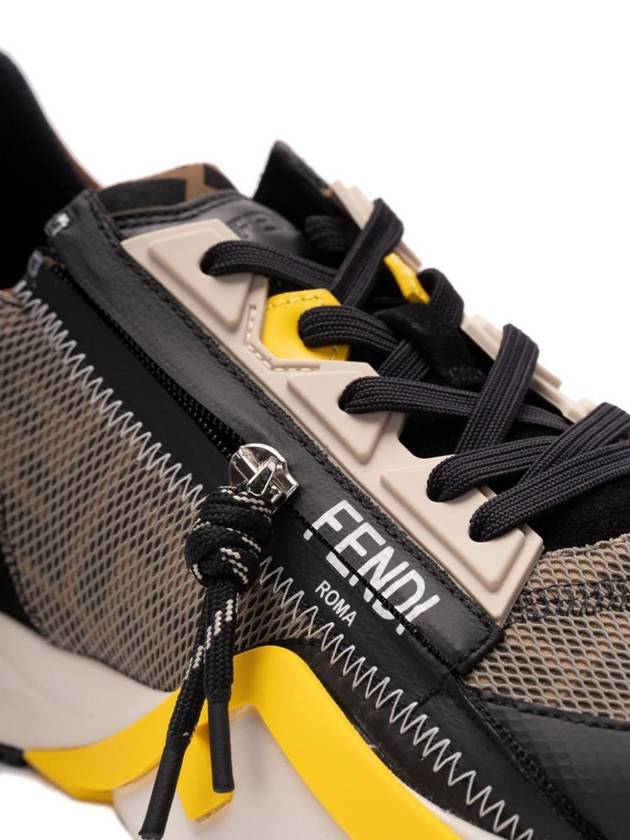 Fendi Lycra And Leather Flow Slip On Sneakers Shoes - FENDI - BALAAN 3