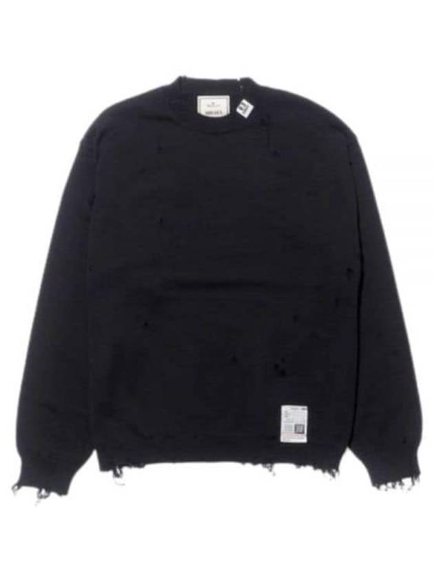 Distressed Cotton Long Sleeve T-shirt Black - MIHARA YASUHIRO - BALAAN 2