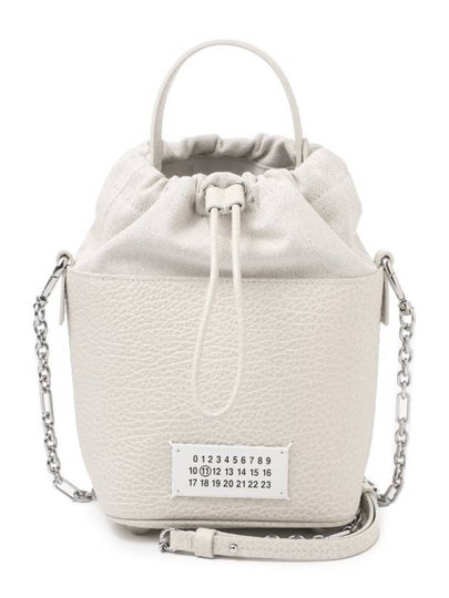 5AC Number Logo Texture Leather Bucket Bag Grey - MAISON MARGIELA - BALAAN 2