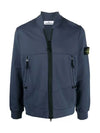 Wappen Patch Zip-up Bomber Jacket Dark Blue - STONE ISLAND - BALAAN 2