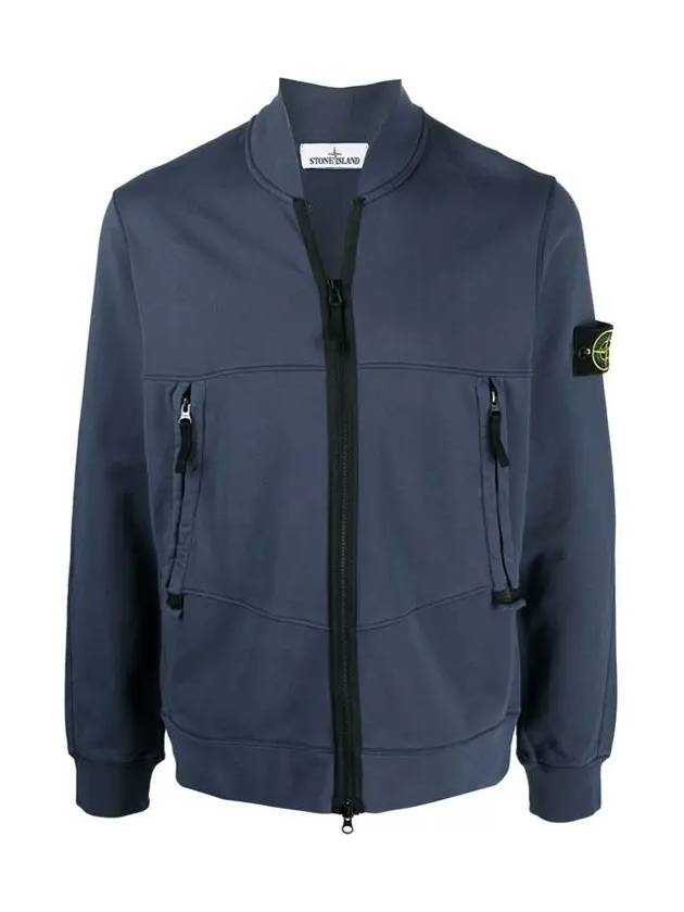 Wappen Patch Zip-up Bomber Jacket Dark Blue - STONE ISLAND - BALAAN 3