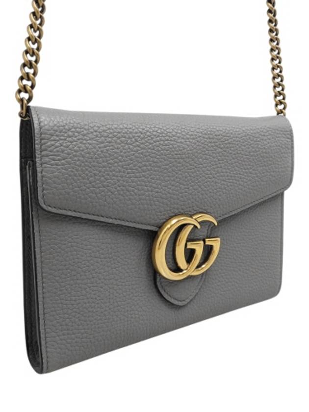 401232 GG Marmont Gray WOC Chain Cross Bag - GUCCI - BALAAN 2