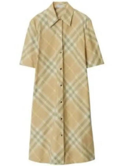 Check Cotton Midi Dress Beige - BURBERRY - BALAAN 2