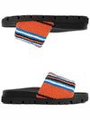 striped logo slide slippers - PRADA - BALAAN.