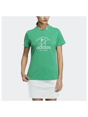 adidas GOLF Aero Ready Play Green Mock Neck Shirt HS9028 - ADIDAS GOLF - BALAAN 1