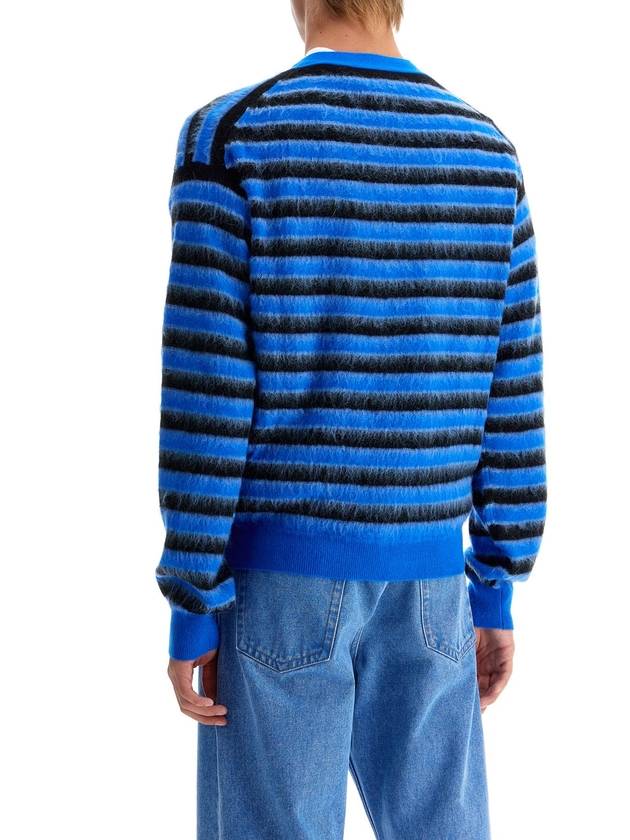 V-Neck Striped Cardigan Blue - MARNI - BALAAN 4