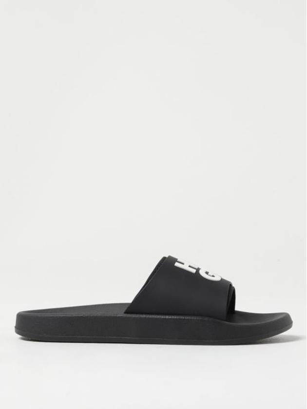 Logo Strap Slippers Black - HUGO BOSS - BALAAN 1