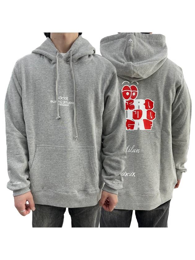 Back Logo Printing Hoodie Grey - MOOSE KNUCKLES - BALAAN 1