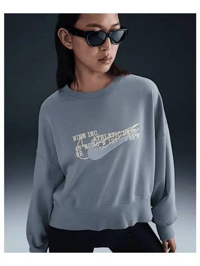 Sportswear Phoenix Fleece Oversized Crew-Neck French Terry Sweatshirt Ashen Slate - NIKE - BALAAN 2