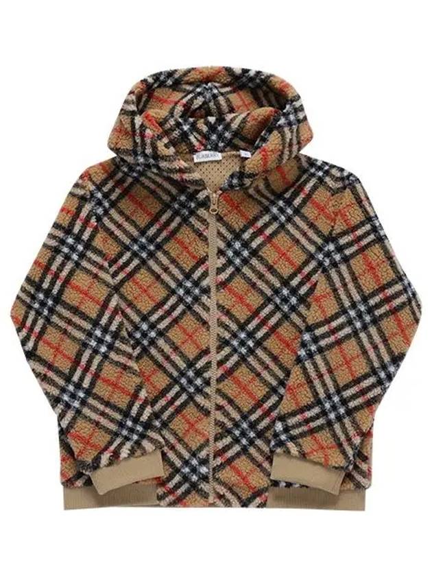 Kids Vintage Check Hooded Fleece Jacket Archive Beige - BURBERRY - BALAAN 2