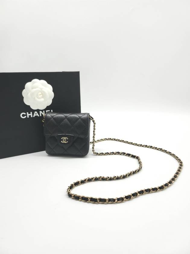 Classic mini chain bag caviar black gold wallet AP3259 - CHANEL - BALAAN 8