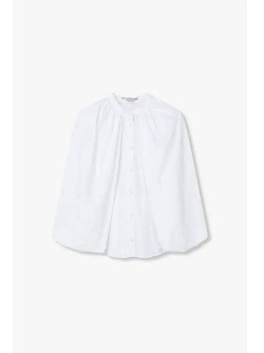 STELLA McCARTNEY Balloon Cape Cotton Shirt White - STELLA MCCARTNEY - BALAAN 1