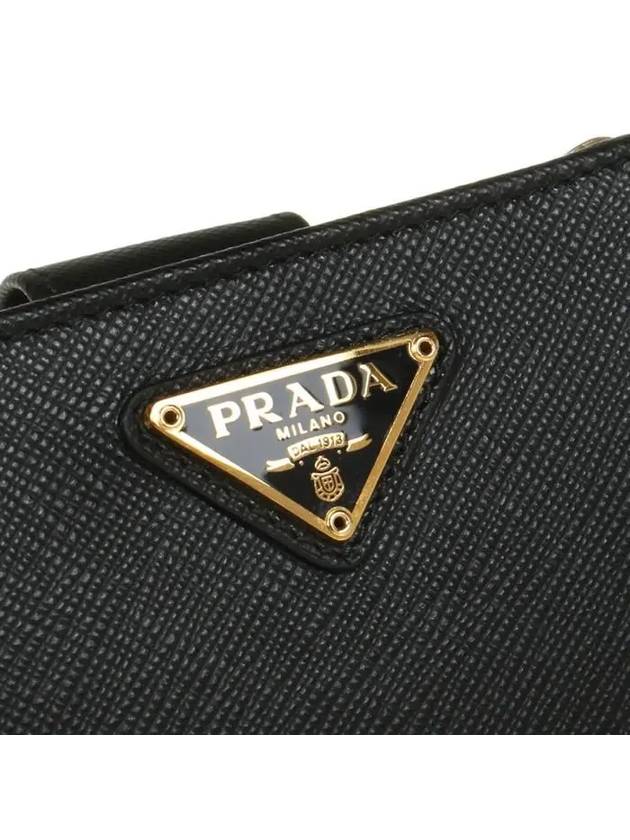 Small Saffiano Leather Half Wallet Black - PRADA - BALAAN 10