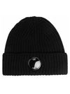 Lens Wappen Wool Beanie Black - CP COMPANY - BALAAN 2