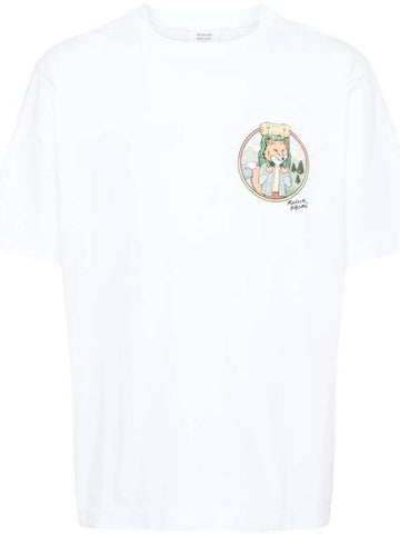 Rambling Fox Short Sleeve T-Shirt White - MAISON KITSUNE - BALAAN 1