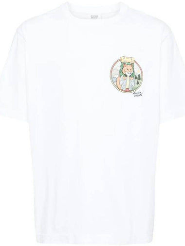 Rambling Fox Short Sleeve T-Shirt White - MAISON KITSUNE - BALAAN 1