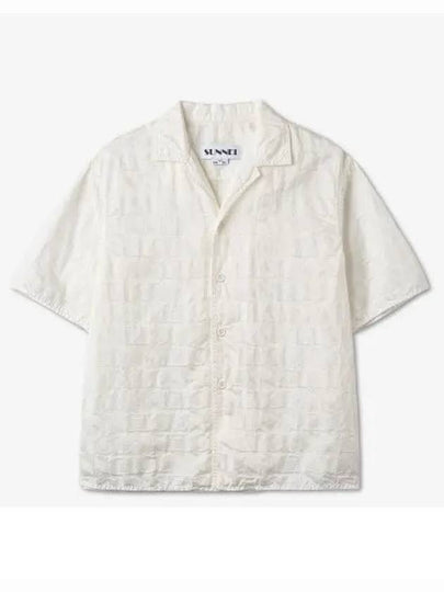 Monogram Logo Jacquard Short Sleeve Shirt White - SUNNEI - BALAAN 2