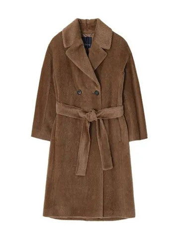 Zaire Alpaca Women's Single Coat Brown - MAX MARA - BALAAN 1