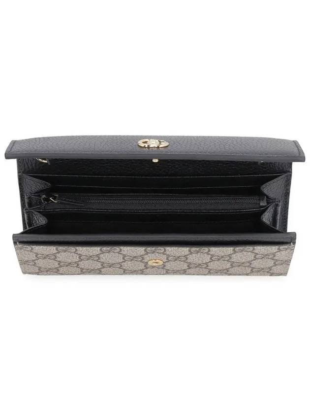 GG Marmont Chain Cross Bag Black Leather GG Supreme - GUCCI - BALAAN 5