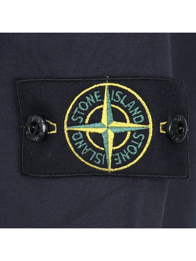 Garment Dyed Cotton Fleece Full Zip Hooded Jacket Navy - STONE ISLAND - BALAAN 7