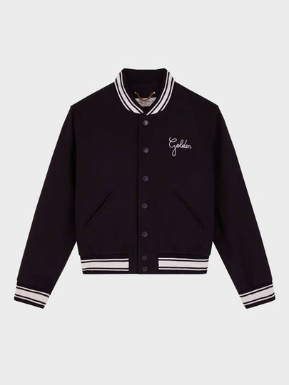 Logo Wool Bomber Jacket Navy - GOLDEN GOOSE - BALAAN 2