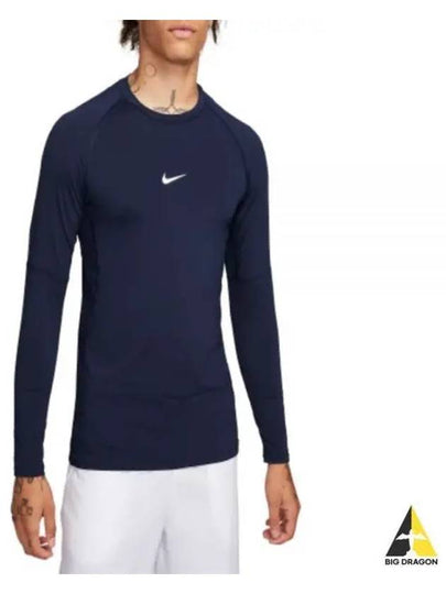 Men's Dri-FIT Slim Long Sleeve T-Shirt Navy - NIKE - BALAAN 2