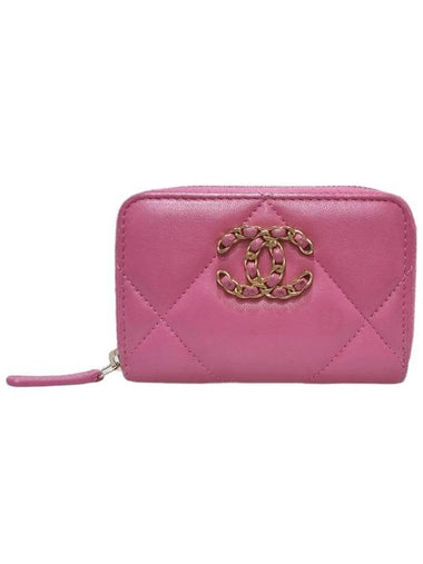 Women AP0949 19 Pink Zipper Coin Card Wallet - CHANEL - BALAAN 1