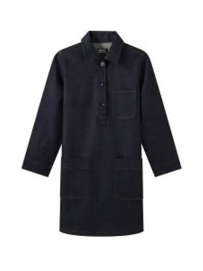 Aurelia Denim Shirt Short Dress Blue - A.P.C. - BALAAN 2