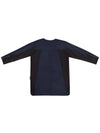 V Line Incision Round Shirts Navy Black - KAEISS - BALAAN 7