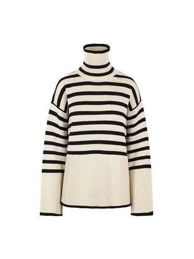 Women s Signature Striped Turtleneck Knit Ivory 212 562 758 - TOTEME - BALAAN 1