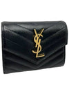 Women s 403943 Monogram Black Compact Gold Ring Wallet - SAINT LAURENT - BALAAN 2