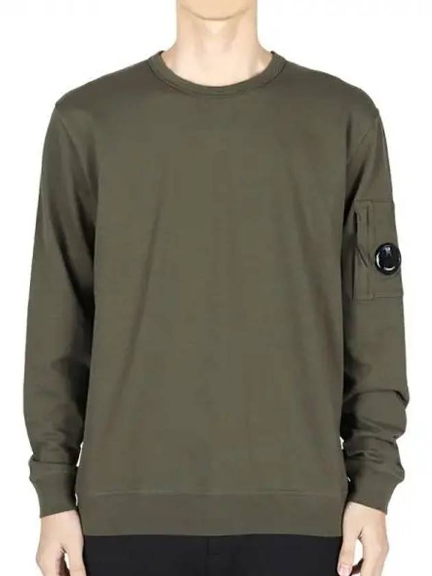 Light Fleece Crew Neck Sweatshirt Green - CP COMPANY - BALAAN 2