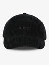 Charlie Embroidered Logo Corduroy Ball Cap Black - A.P.C. - BALAAN 2