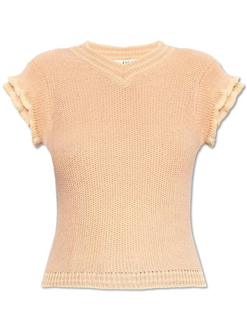 Chloé Vest With V-neck, Women's, Pink - CHLOE - BALAAN 1