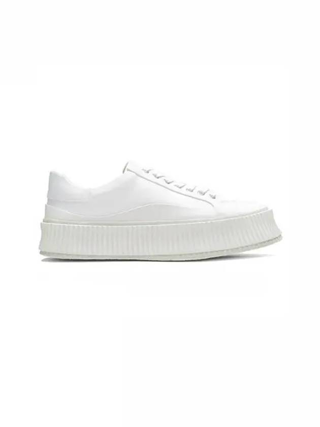 Recycled Canvas Platform Low Top Sneakers White - JIL SANDER - BALAAN 6