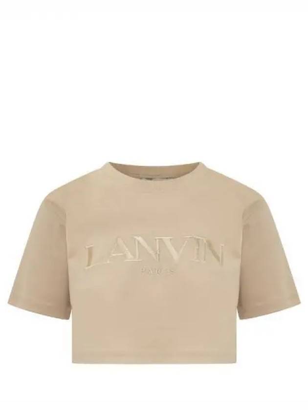 logo embroidered cropped t shirt - LANVIN - BALAAN 1